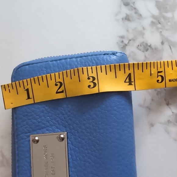 Michael Kors Blue Saffiano Leather Zip around Wallet - Picture 9 of 9